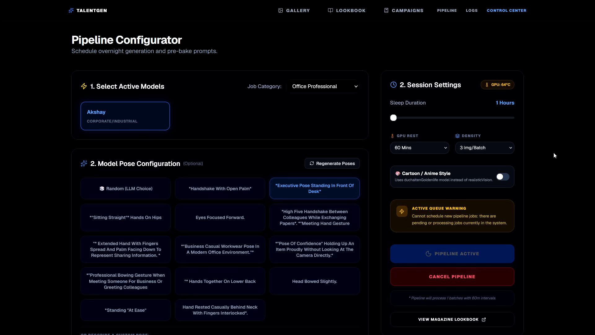 Digital Talent Image Gen Pipleline Configurator