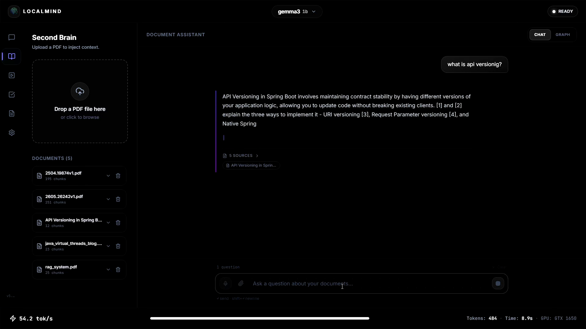 Localmind App RAG Interface